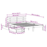 Bettgestell mit Schubladen ohne Matratze 160x200 cm