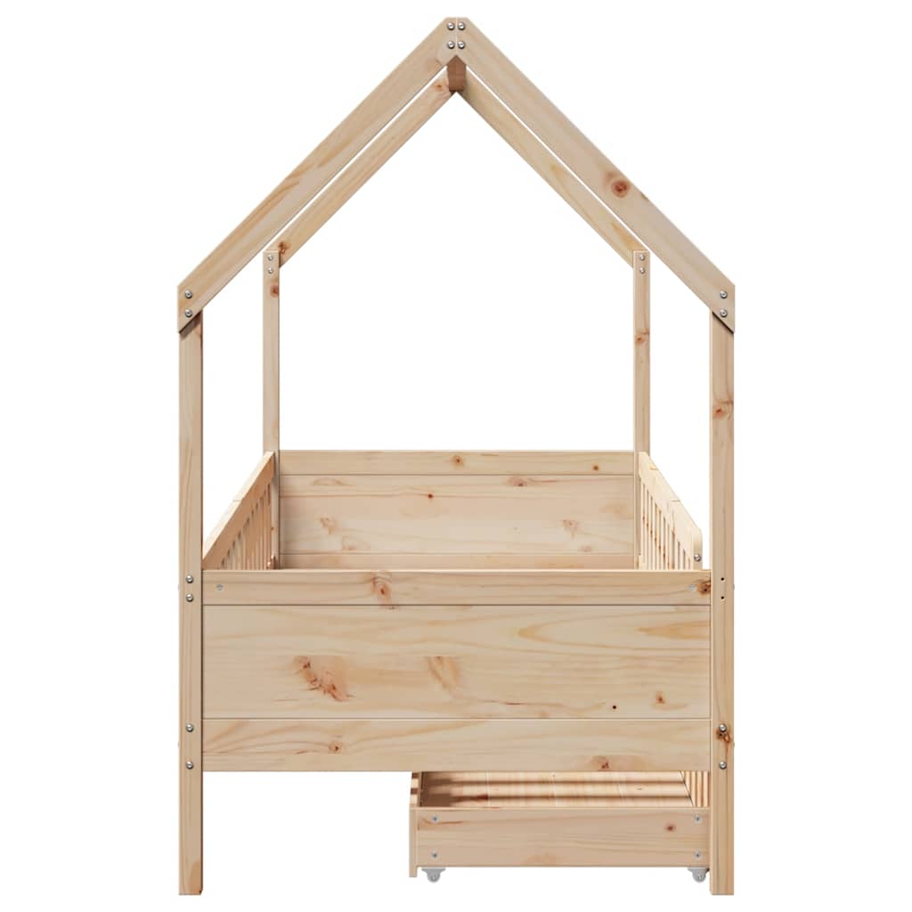 Cadre de lit enfants avec tiroirs sans matelas 90x200 cm bois