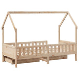 Cadre de lit enfants avec tiroirs sans matelas 90x200 cm bois