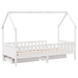 Cadre de lit enfants avec tiroirs sans matelas 90x200 cm bois