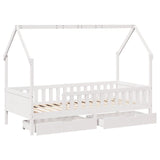 Cadre de lit enfants avec tiroirs sans matelas 90x200 cm bois