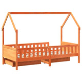 Cadre de lit enfants avec tiroirs sans matelas 90x200 cm bois