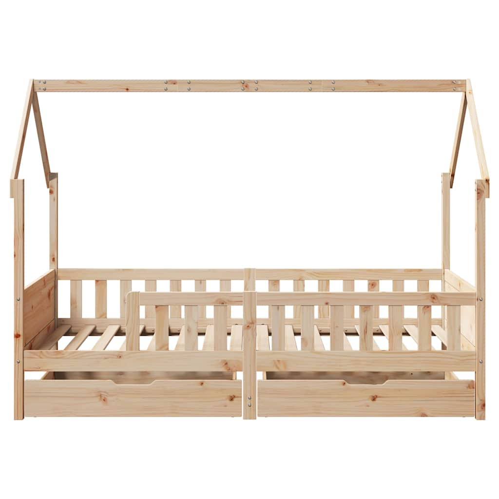 Cadre de lit enfants avec tiroirs sans matelas 80x200 cm bois