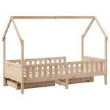 Cadre de lit enfants avec tiroirs sans matelas 80x200 cm bois