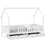 Cadre de lit enfants avec tiroirs sans matelas 80x200 cm bois