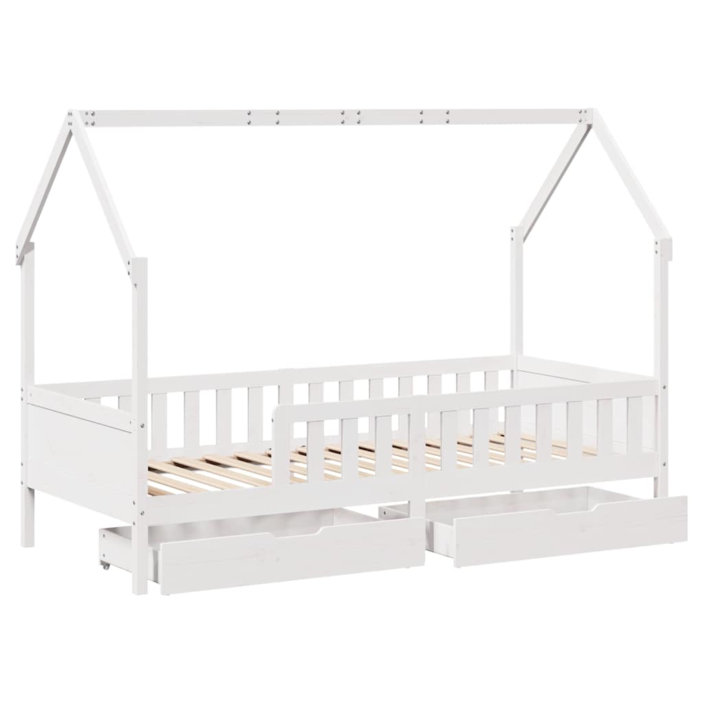 Cadre de lit enfants avec tiroirs sans matelas 80x200 cm bois