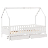 Cadre de lit enfants avec tiroirs sans matelas 80x200 cm bois