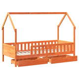 Cadre de lit enfants avec tiroirs sans matelas 80x200 cm bois