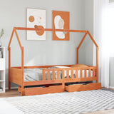 Cadre de lit enfants avec tiroirs sans matelas 80x200 cm bois