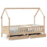 Cadre de lit enfants avec tiroirs sans matelas 90x190 cm bois