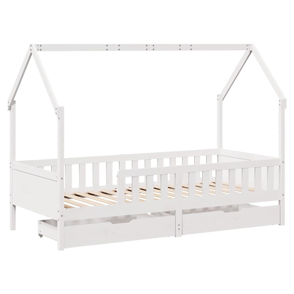 Cadre de lit enfants avec tiroirs sans matelas 90x190 cm bois