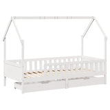 Cadre de lit enfants avec tiroirs sans matelas 90x190 cm bois