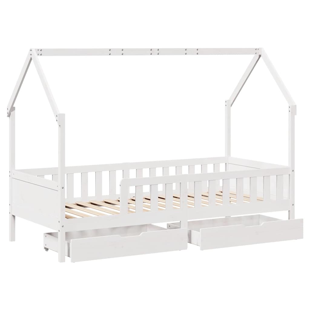 Cadre de lit enfants avec tiroirs sans matelas 90x190 cm bois