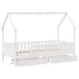 Cadre de lit enfants avec tiroirs sans matelas 90x190 cm bois