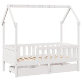 Cadre de lit enfant avec tiroirs sans matelas 80x160 cm bois