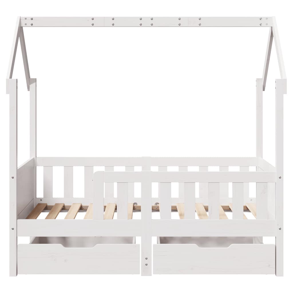 Cadre de lit enfant avec tiroirs sans matelas 80x160 cm bois