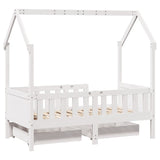 Cadre de lit enfant avec tiroirs sans matelas 80x160 cm bois