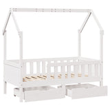 Cadre de lit enfant avec tiroirs sans matelas 80x160 cm bois