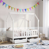 Cadre de lit enfant avec tiroirs sans matelas 80x160 cm bois