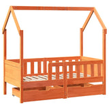 Cadre de lit enfant avec tiroirs sans matelas 80x160 cm bois