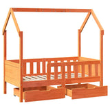 Cadre de lit enfant avec tiroirs sans matelas 80x160 cm bois