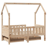 Cadre de lit enfant avec tiroirs sans matelas 70x140 cm bois