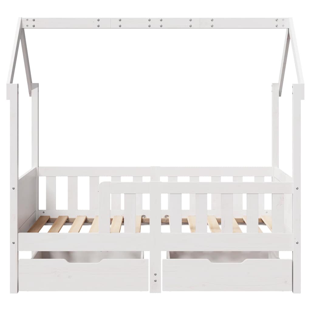 Cadre de lit enfant avec tiroirs sans matelas 70x140 cm bois