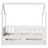 Cadre de lit enfant avec tiroirs sans matelas 70x140 cm bois