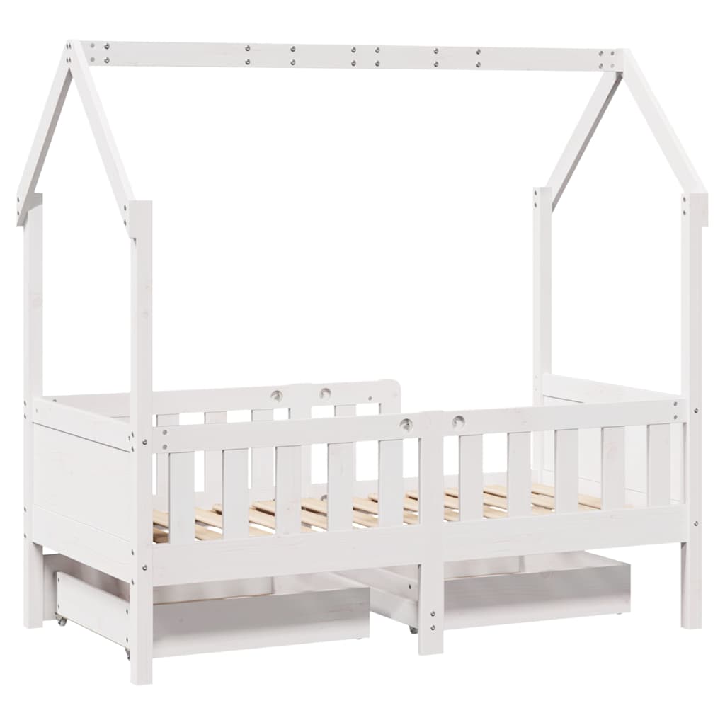 Cadre de lit enfant avec tiroirs sans matelas 70x140 cm bois