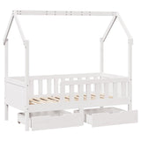 Cadre de lit enfant avec tiroirs sans matelas 70x140 cm bois