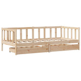 Day bed with drawers without mattress 90x190 cm solid wood