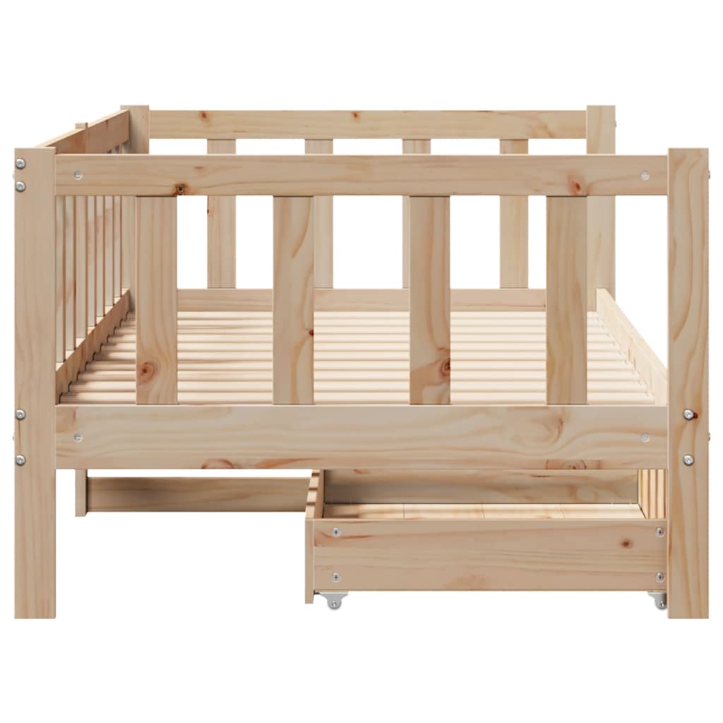 Day bed with drawers without mattress 90x190 cm solid wood