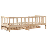 Lit de jour avec tiroirs sans matelas 90x190 cm bois massif