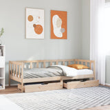 Day bed with drawers without mattress 90x190 cm solid wood