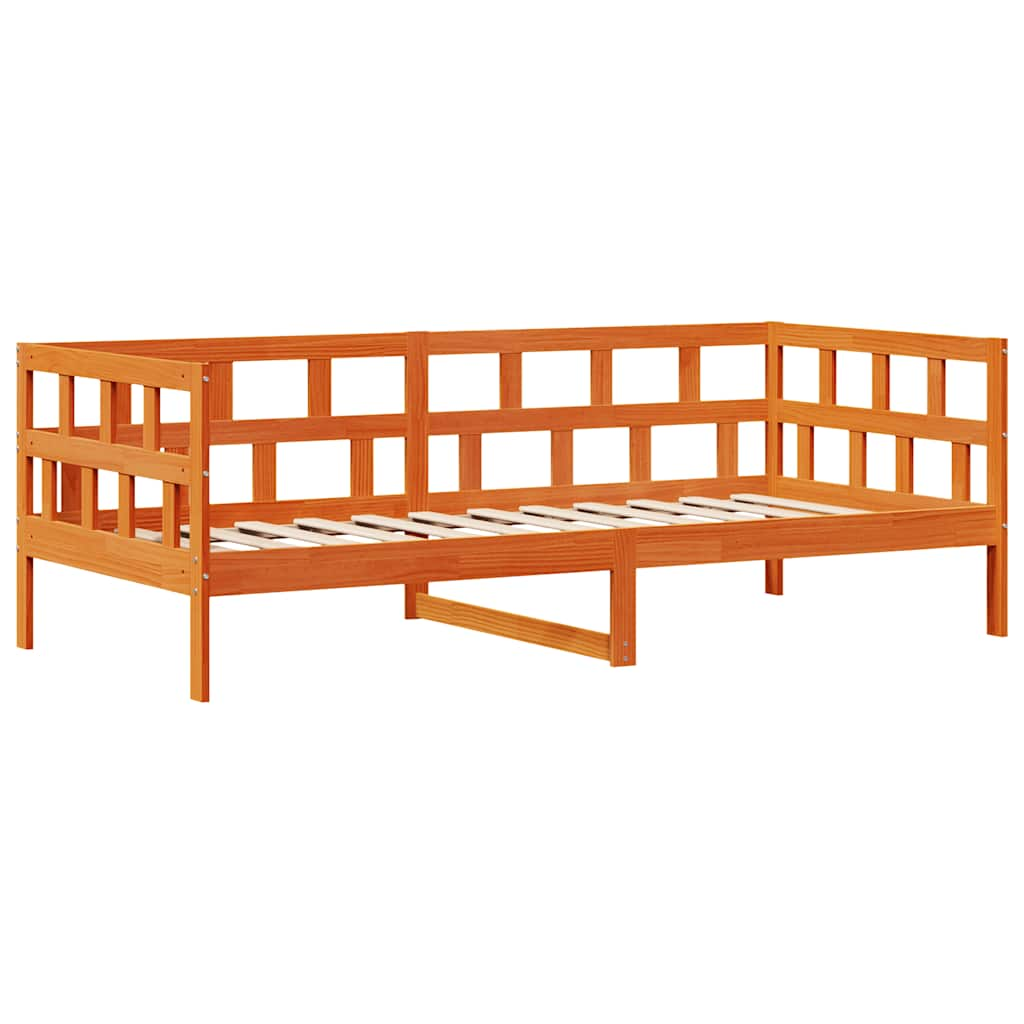 Lit de jour avec tiroirs sans matelas cire marron 90x190cm bois