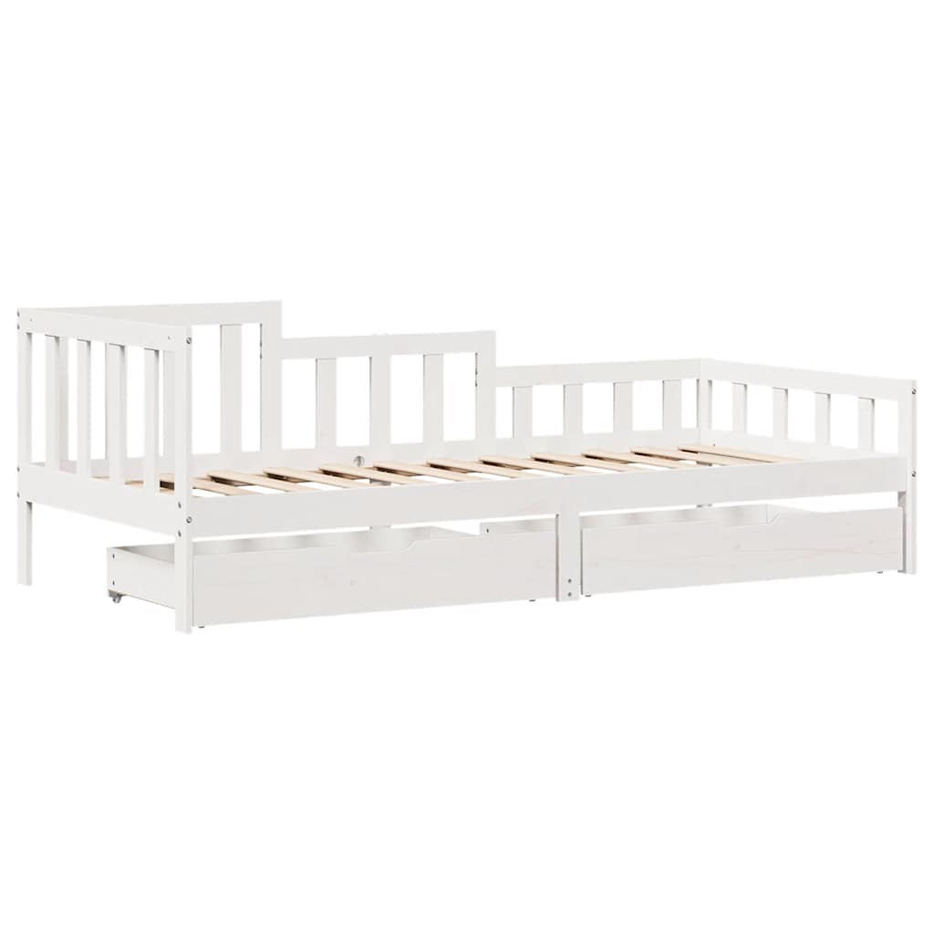 Lit de jour avec tiroirs sans matelas 90x190 cm bois massif