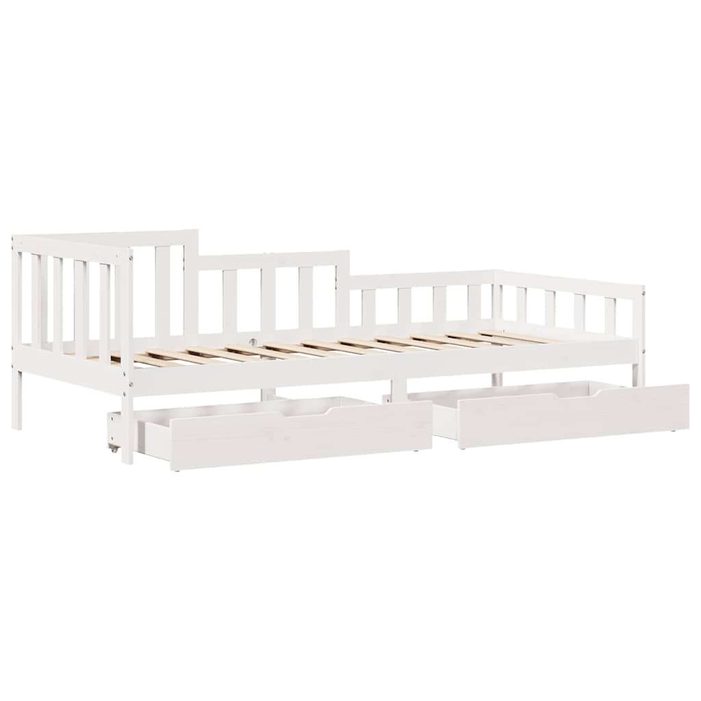 Lit de jour avec tiroirs sans matelas 90x190 cm bois massif