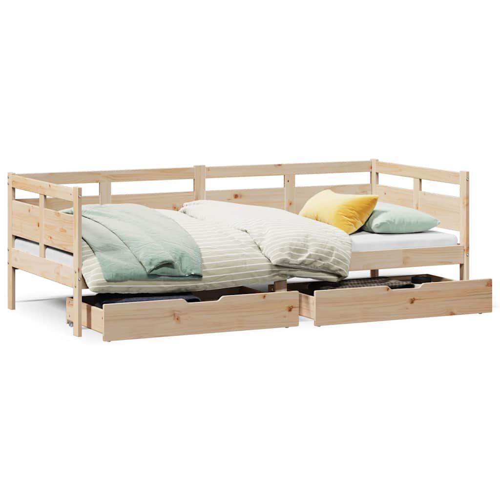 Day bed with drawers without mattress 90x190 cm solid wood