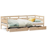 Lit de jour avec tiroirs sans matelas 90x190 cm bois massif