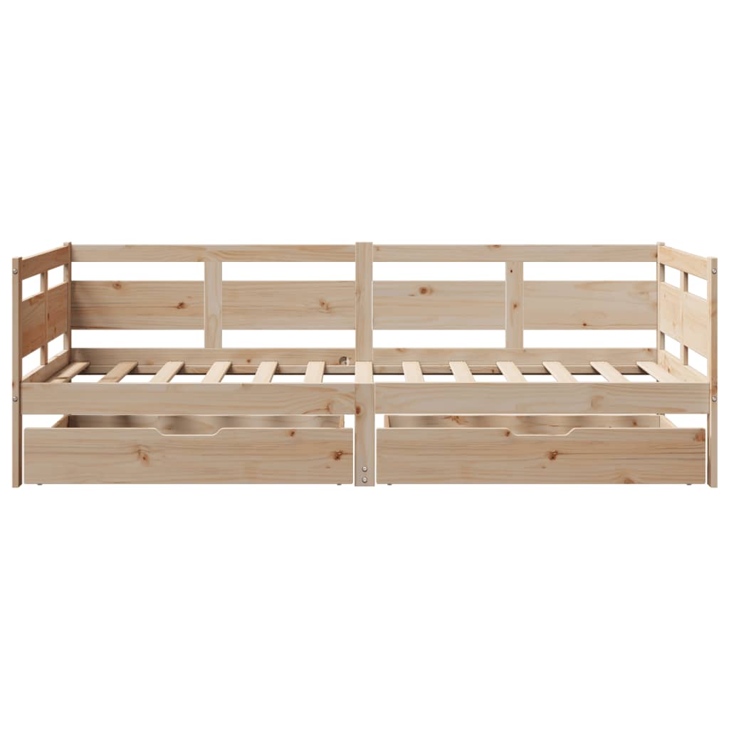 Day bed with drawers without mattress 90x190 cm solid wood