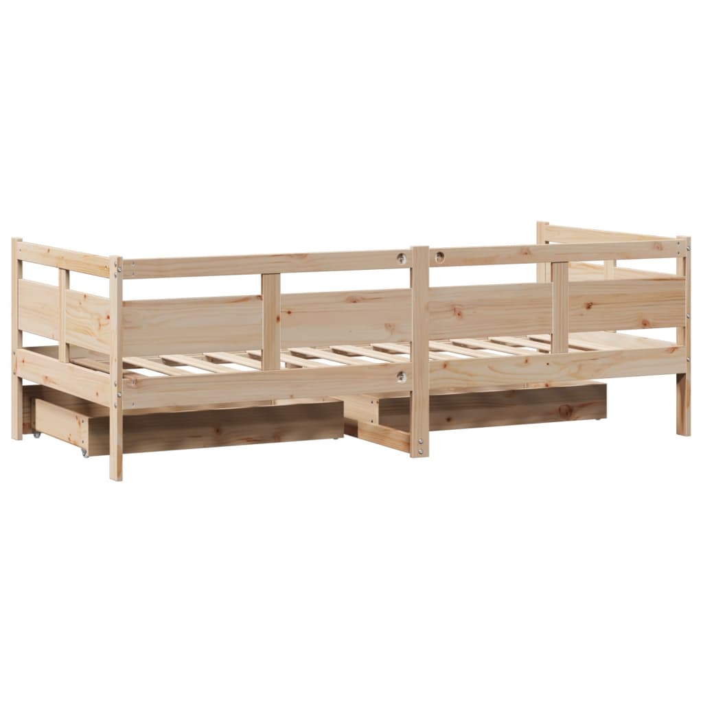 Lit de jour avec tiroirs sans matelas 90x190 cm bois massif