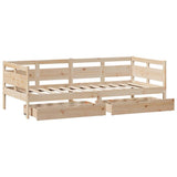 Lit de jour avec tiroirs sans matelas 90x190 cm bois massif