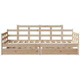 Day bed with drawers without mattress 90x190 cm solid wood