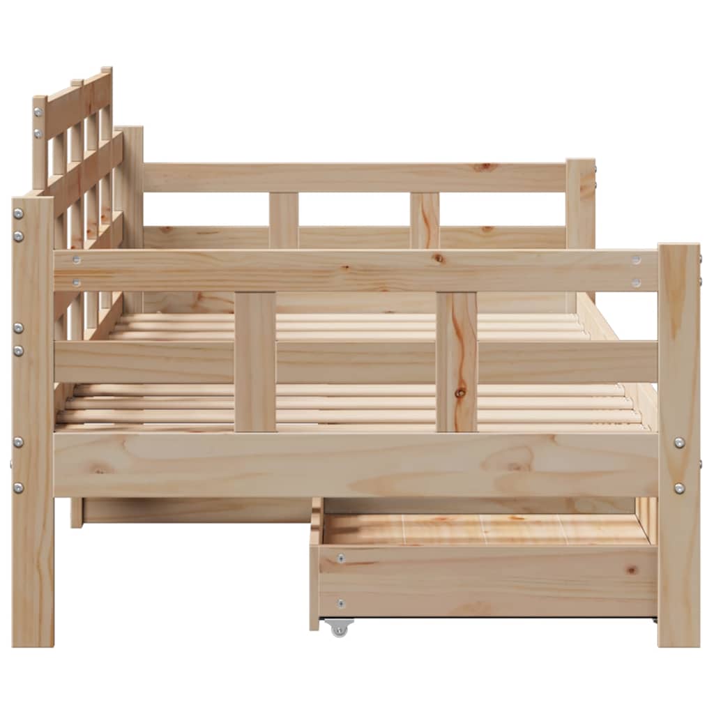 Day bed with drawers without mattress 90x190 cm solid wood