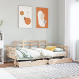 Day bed with drawers without mattress 90x190 cm solid wood