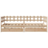 Lit de jour avec tiroirs sans matelas 90x190 cm bois massif