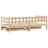 Lit de jour avec tiroirs sans matelas 90x190 cm bois massif