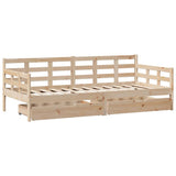 Lit de jour avec tiroirs sans matelas 90x190 cm bois massif