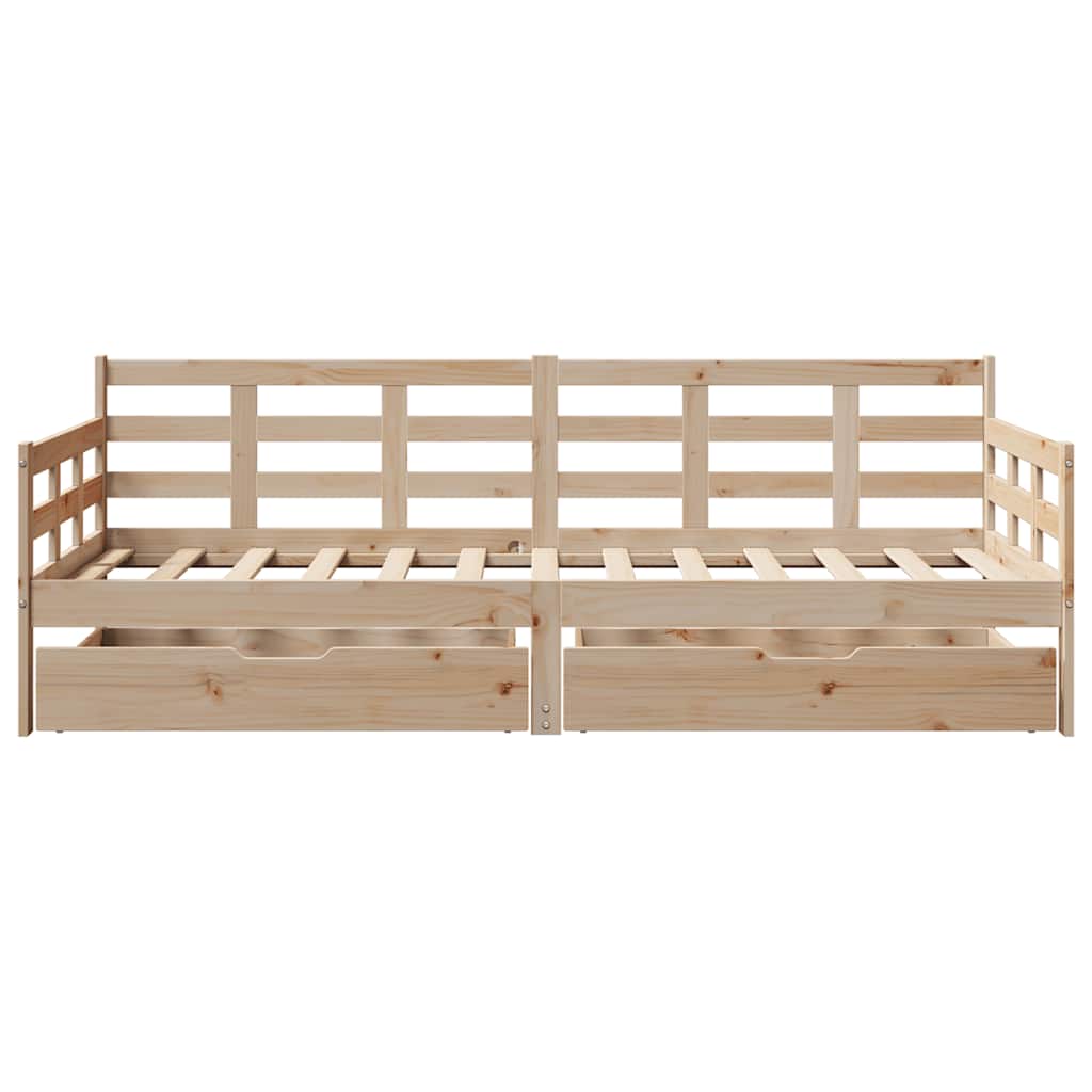 Lit de jour avec tiroirs sans matelas 90x190 cm bois massif