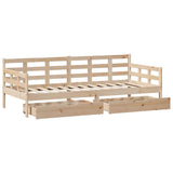 Lit de jour avec tiroirs sans matelas 90x190 cm bois massif